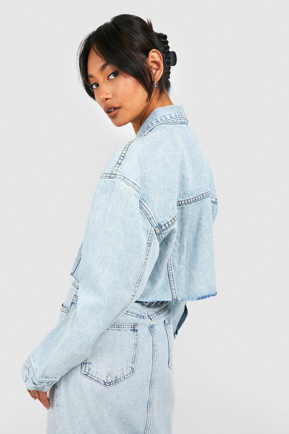 Topshop crop hot sale jean jacket